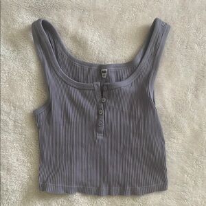 Uniqlo Purple Ribbed Sleeveless Crop Top